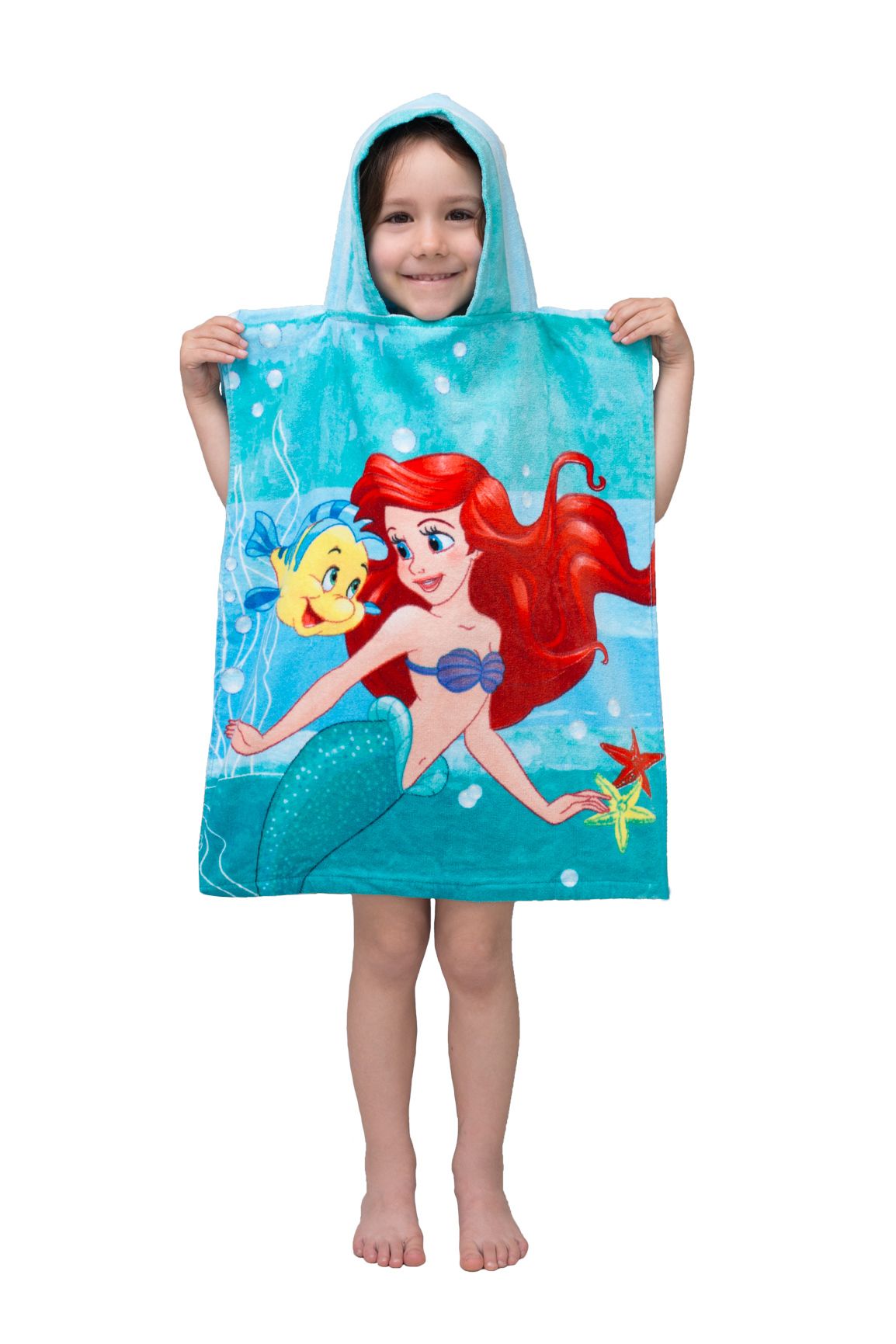 Disney Ariel De kleine Zeemeermin poncho 55x115 Duurzaam Katoen