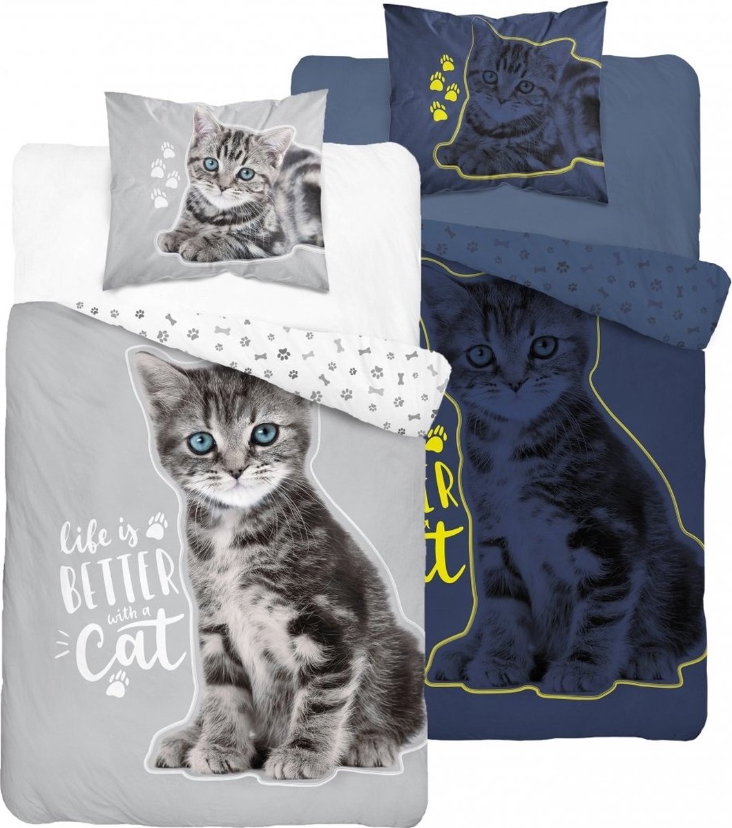 Poes Dekbedovertrek 140x200 GLow In the Dark Duurzaam