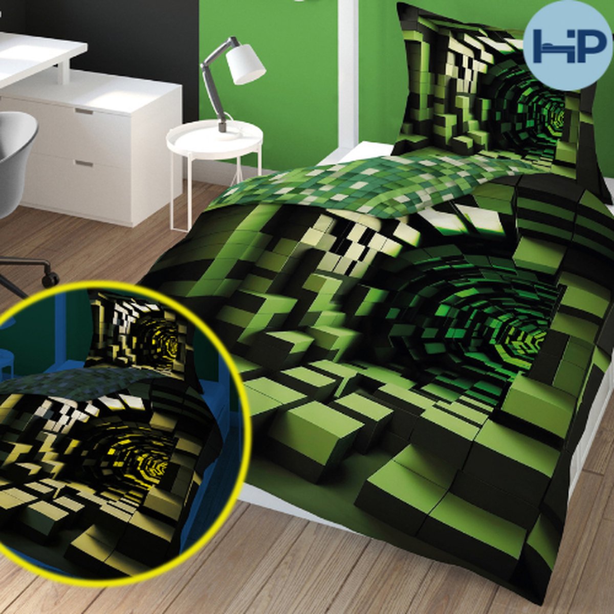 Blokken Bricks Minecraft Dekbedovertrek 140x200cm Katoen Duurzaam 2in1
