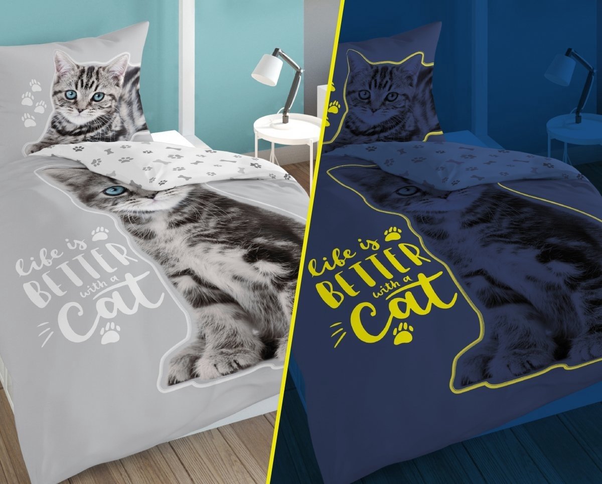 Poes Dekbedovertrek 140x200 GLow In the Dark Duurzaam