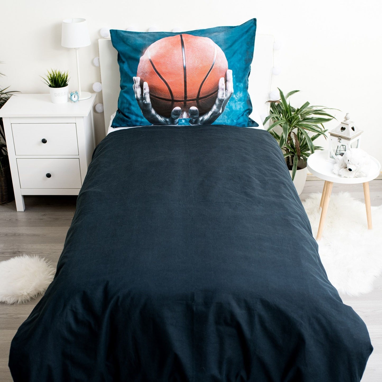 Basketbal Dekbedovertrek 140x200 Katoen 2in1