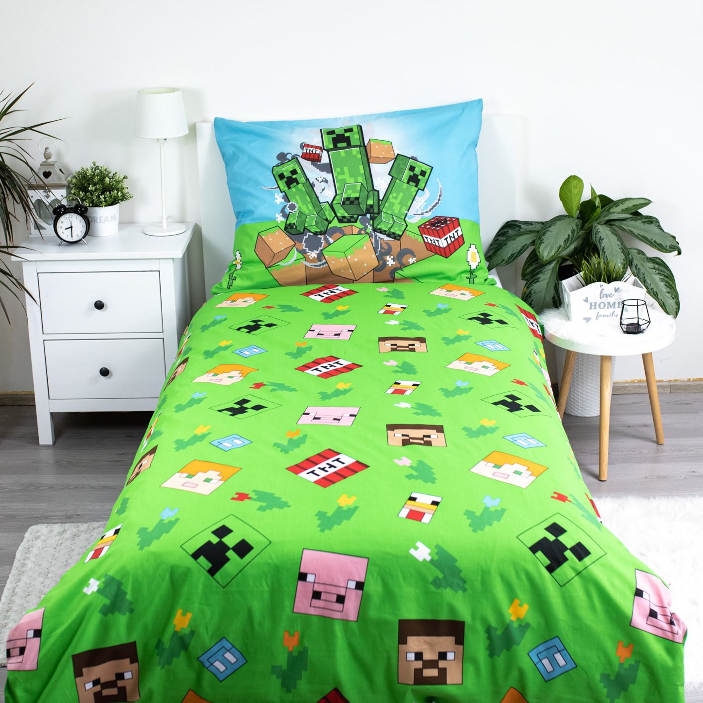 Minecraft Dekbedovertrek duurzaam Outdoor Mobs