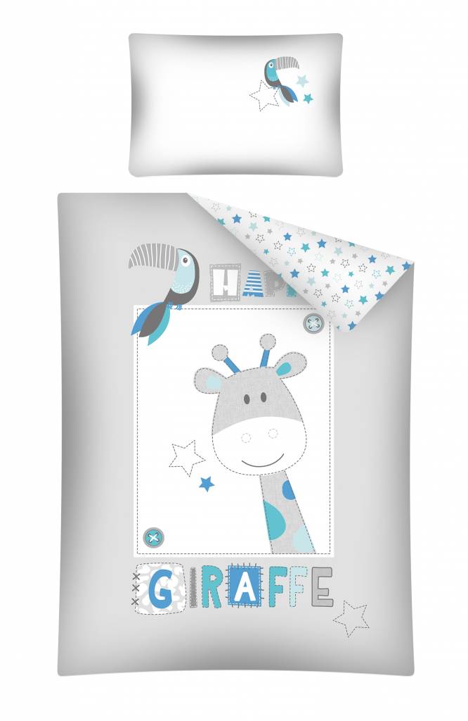 Giraf Dekbedovertrek Junior Grijs/Blauw