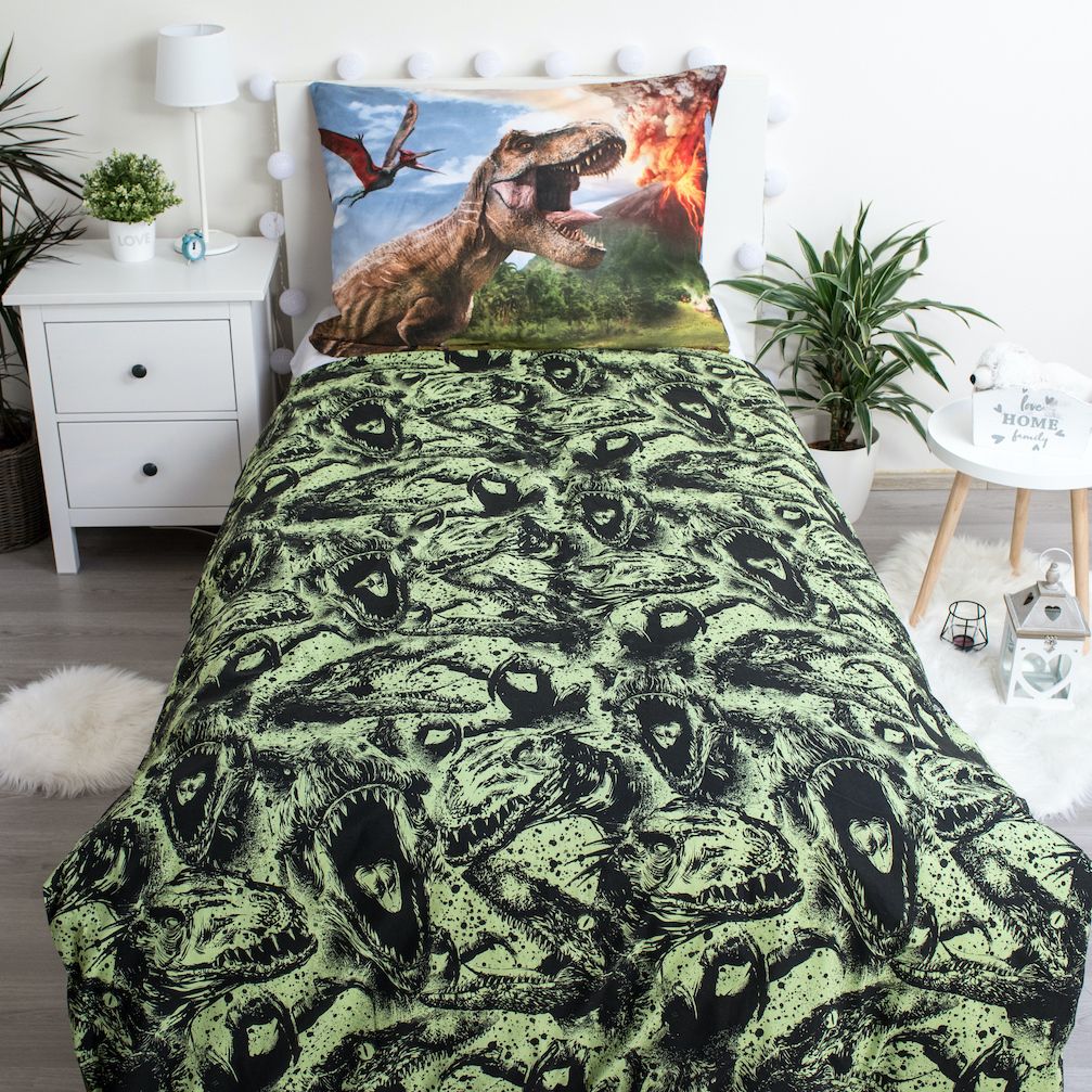 Jurassic World Dekbedovertrek 140x200 Dinosaurus Duurzaam Katoen 2in1 Vulkaan