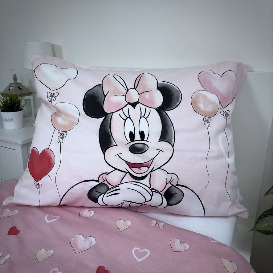 Minnie Mouse Dekbedovertrek 140x200 2in1 Duurzaam Katoen Ballon
