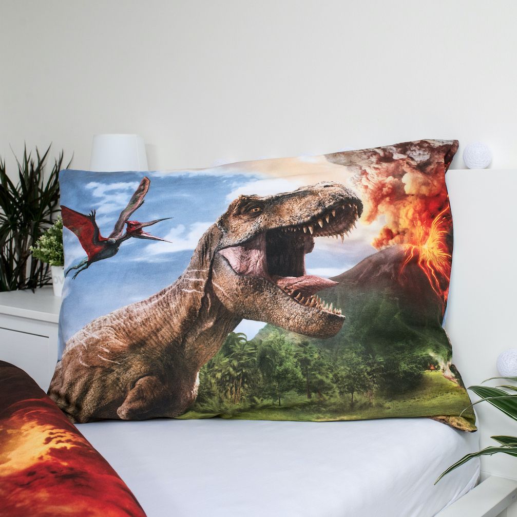 Jurassic World Dekbedovertrek 140x200 Dinosaurus Duurzaam Katoen 2in1 Vulkaan