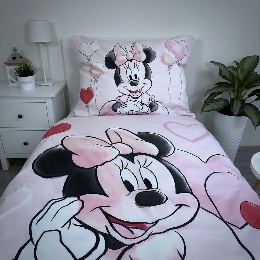Minnie Mouse Dekbedovertrek 140x200 2in1 Duurzaam Katoen Ballon