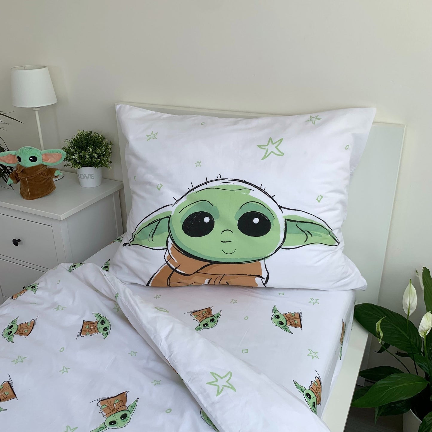 Star Wars Dekbedovertrek 140x200 Duurzaam Katoen 2in1 Baby Yoda