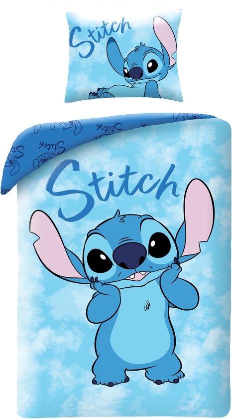 Disney Lilo Stitch Eenpersoons Dekbedovertrek 140x200 cm Katoen 2in1 Duurzaam