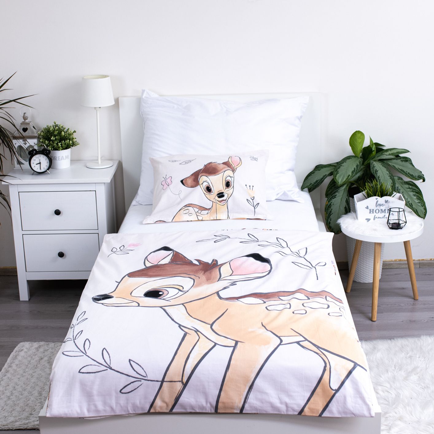 Disney Bambi Beige Dekbedovertrek 100x135 Duurzaam 2in1 Katoen