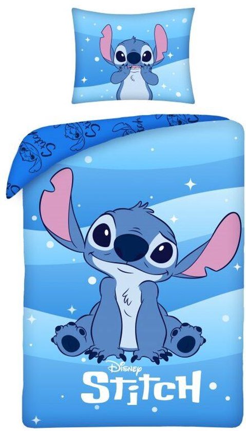 Disney Lilo Stitch Eenpersoons Dekbedovertrek 140x200 cm Katoen 2in1 Duurzaam