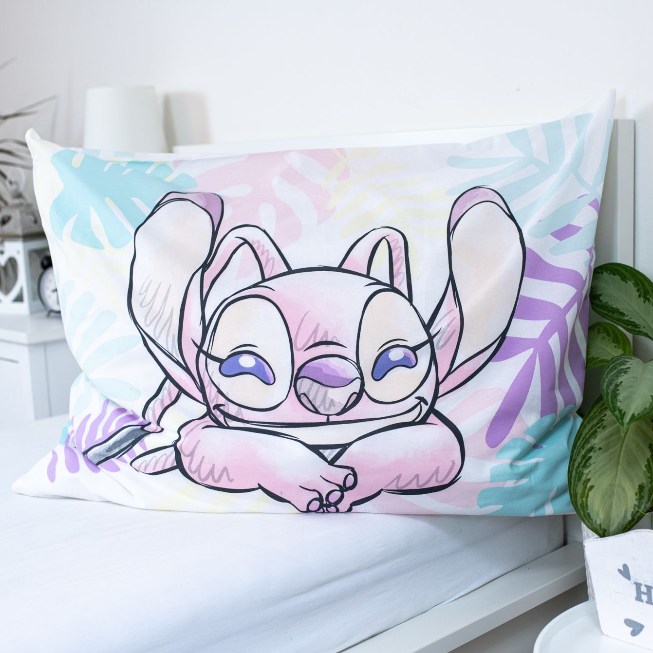 Stitch Lilo Dekbedovertrek 140x200 Duurzaam Polykatoen 2in1 Blaadjes