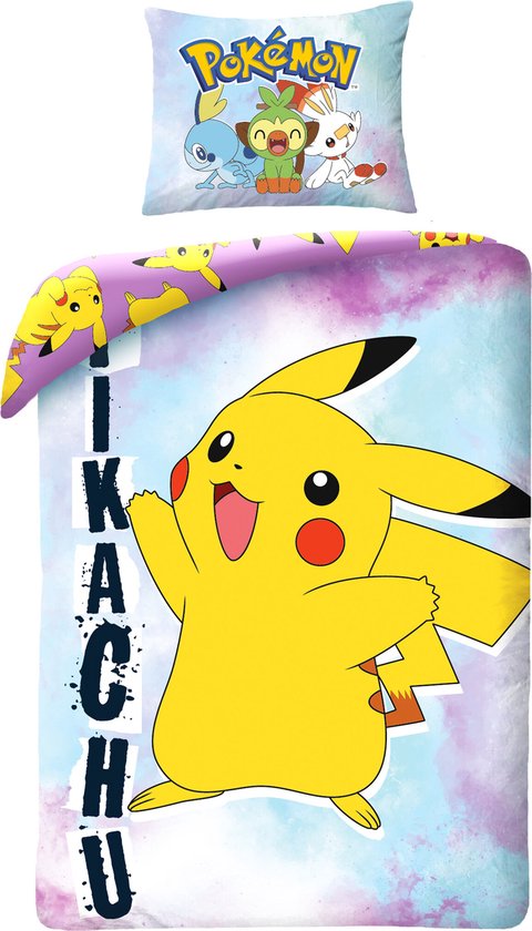Pokemon Dekbedovertrek 140x200 2in1 Duurzaam Pikachu KATOEN