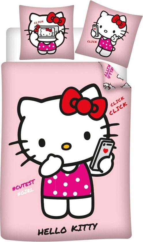 Hello Kitty Dekbedovertrek 140x200 Polykatoen 2in1