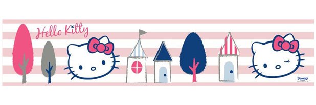 Hello Kitty Behangrand Zelfklevend 10,5cm Breed