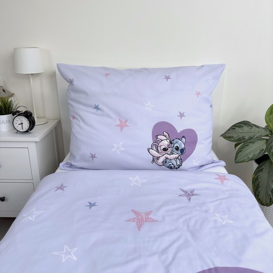 Disney Lilo Stitch Eenpersoons Dekbedovertrek 140x200 cm Katoen 2in1 Duurzaam