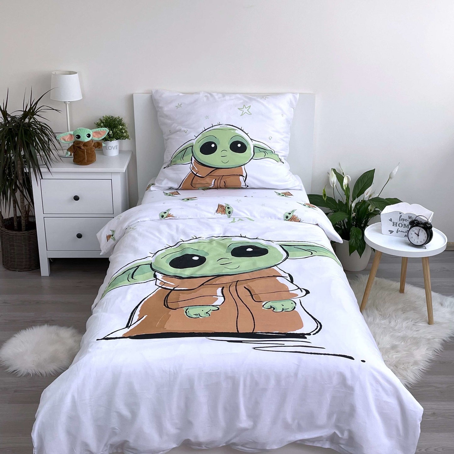 Star Wars Dekbedovertrek 140x200 Duurzaam Katoen 2in1 Baby Yoda