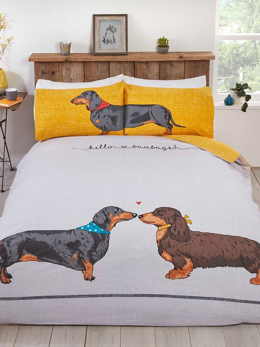 Teckel Hond Dekbedovertrek 135x200 Duurzaam Polykatoen 2in1
