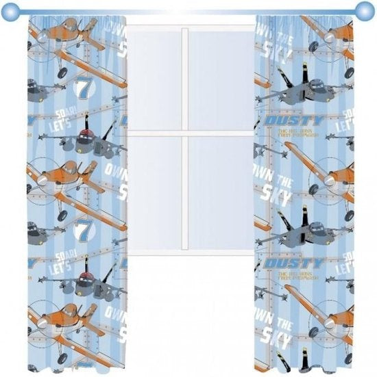Disney Planes Kant en klaargordijn - Blauw - 336x137 cm - Per twee