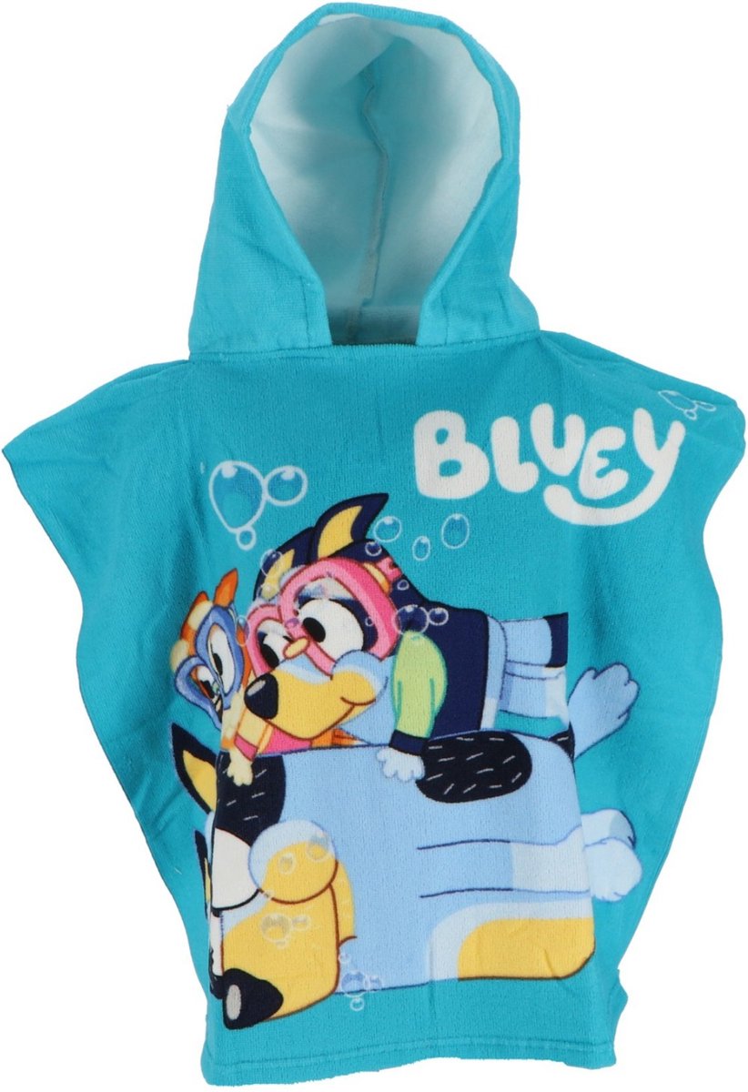 Bluey badponcho 55x110 Polyester Snel Drogend Duurzaam