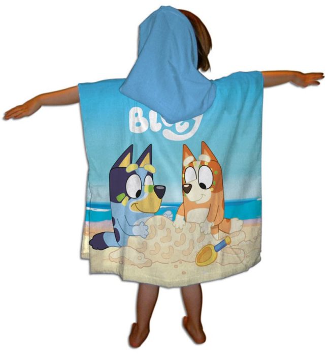 Bluey badponcho 55x110 Polyester Snel Drogend Duurzaam