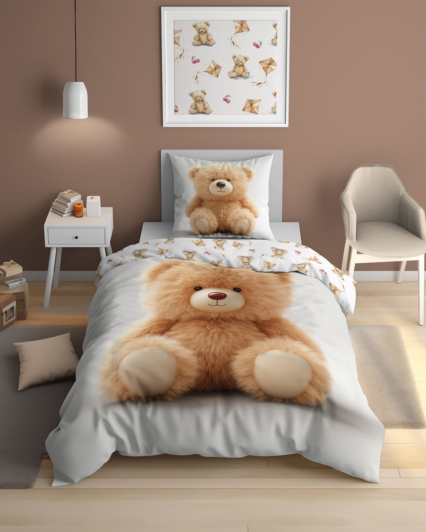 Teddy Bear dekbedovertrek 140x200 Duurzaam Glow in the Dark 2in1