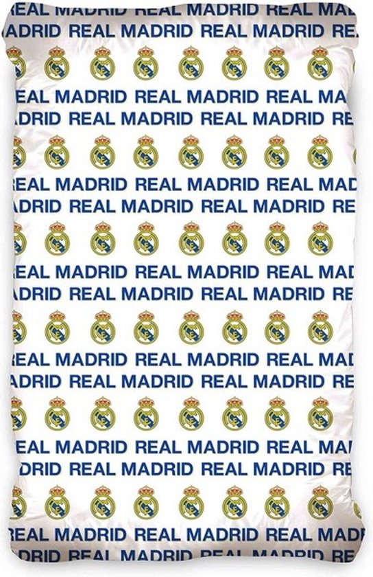 Real Madrid Hoeslaken Logo - Eenpersoons - 90 x 200 cm - Katoen