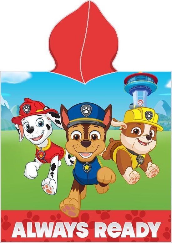 Paw Patrol Poncho 50x115 Katoen Duurzaam 2in1