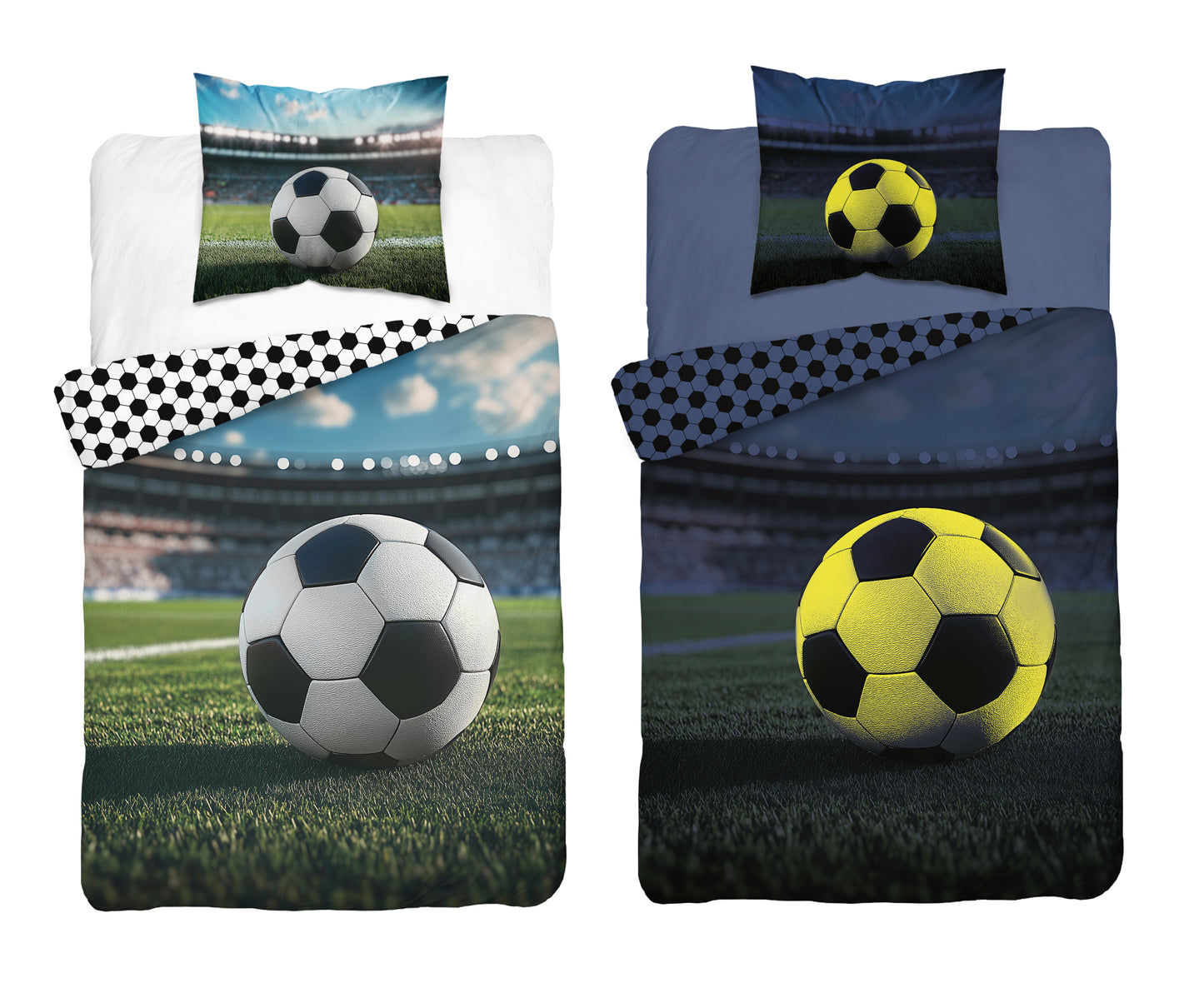 Voetbal Dekbedovertrek Glow in the Dark 140x200 Duurzaam 2in1