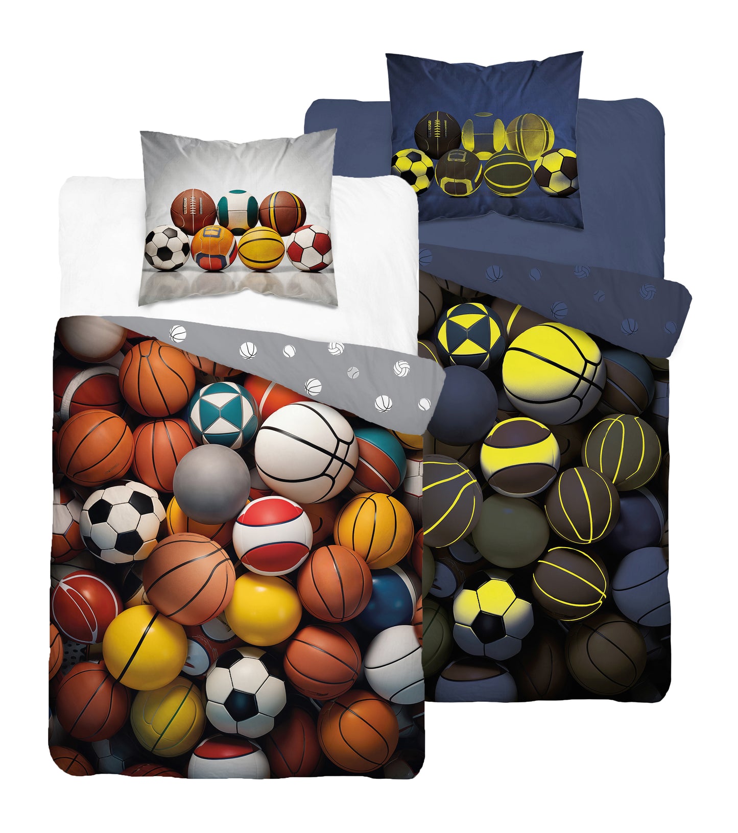 Basketball Dekbedovertrek 140x200 Polyester 2in1 GLOW IN THE DARK