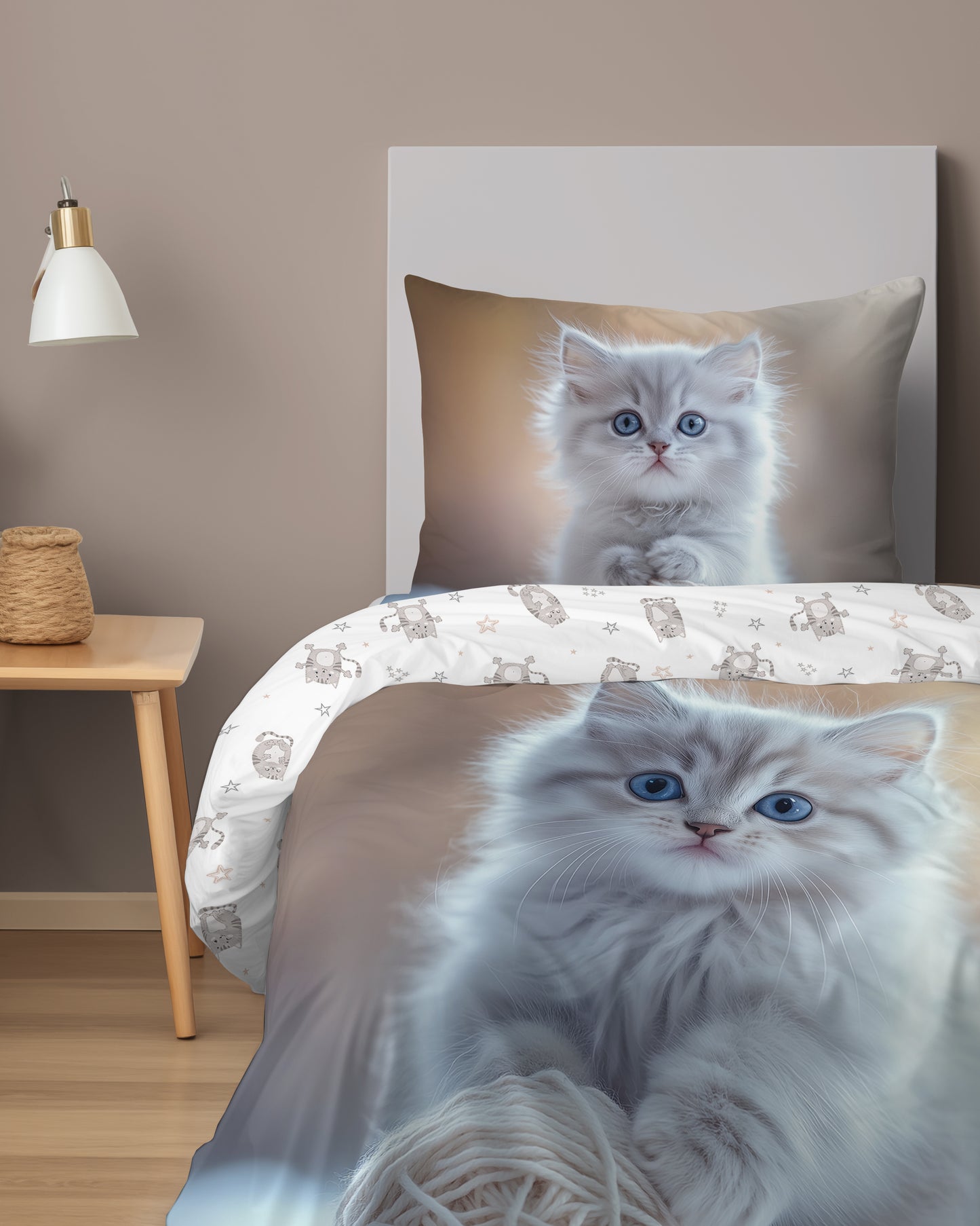 Poes Dekbedovertrek 140x200 Duurzaam 2in1 KATOEN Duurzaam