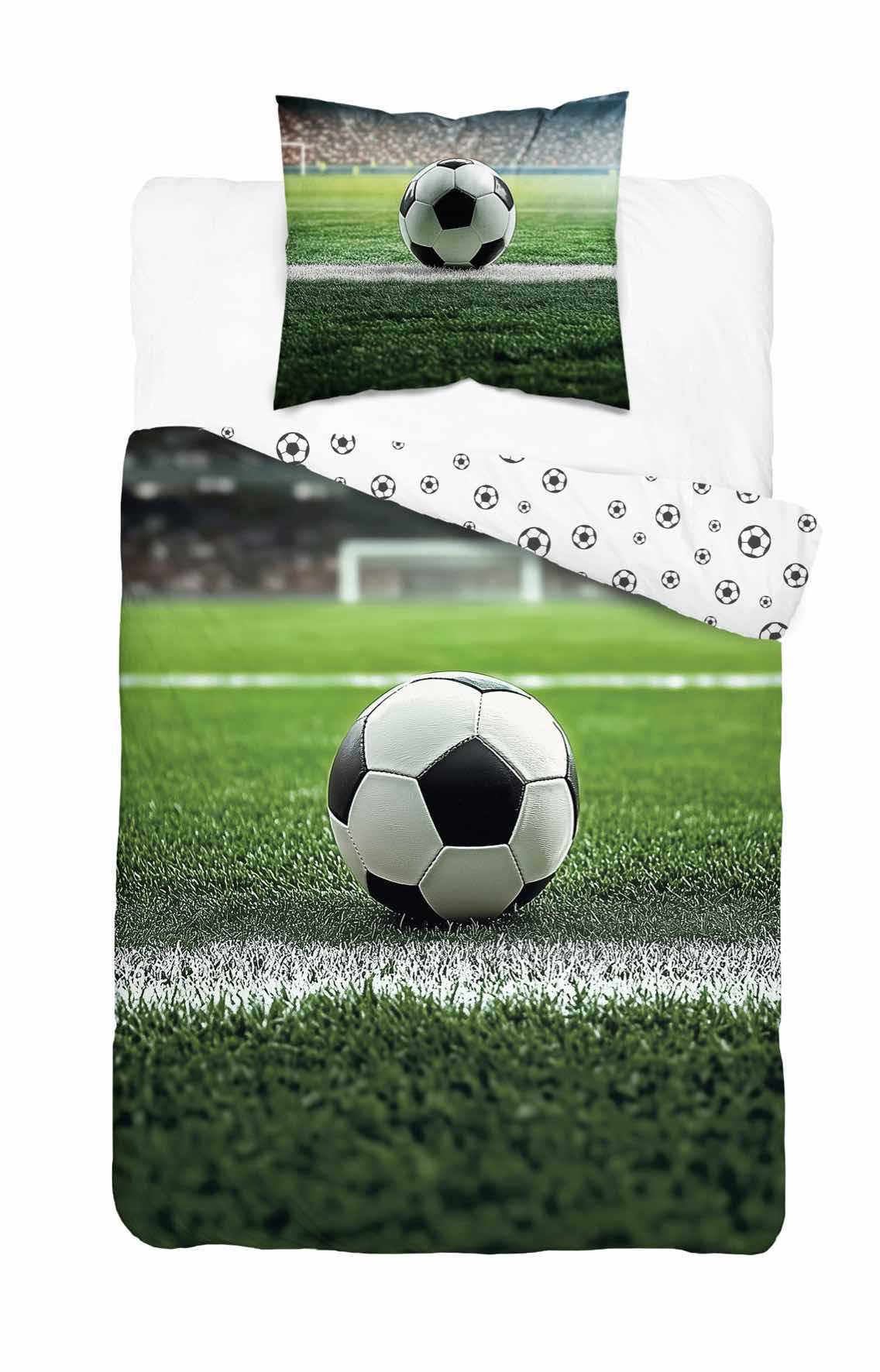 Voetbal Dekbedovertrek 140x200 Duurzaam Katoen 2in1