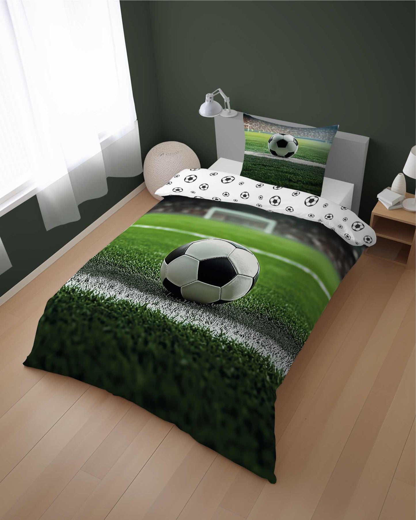 Voetbal Dekbedovertrek 140x200 Duurzaam Katoen 2in1