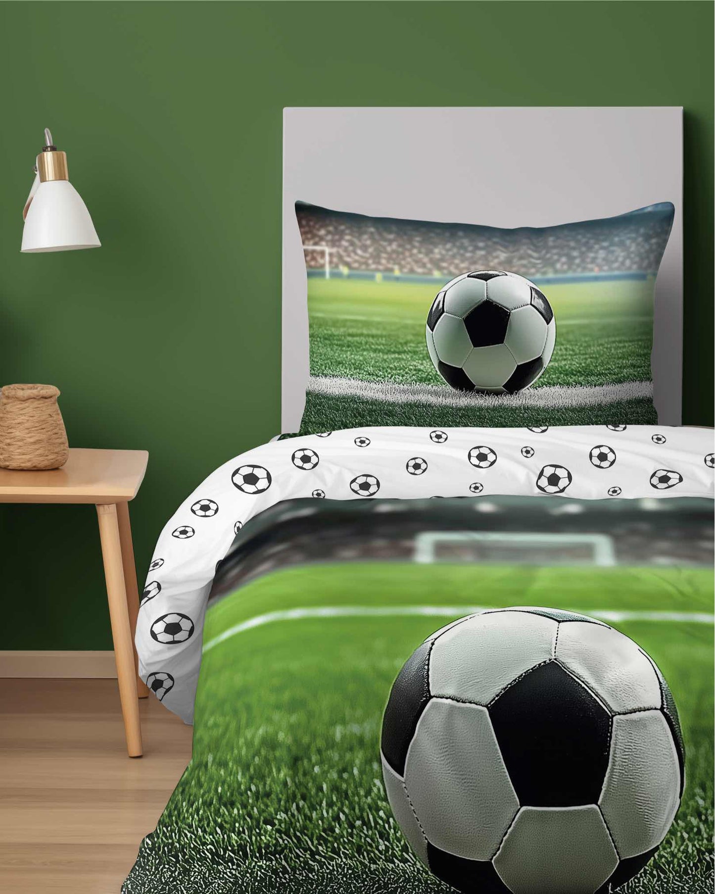 Voetbal Dekbedovertrek 140x200 Duurzaam Katoen 2in1