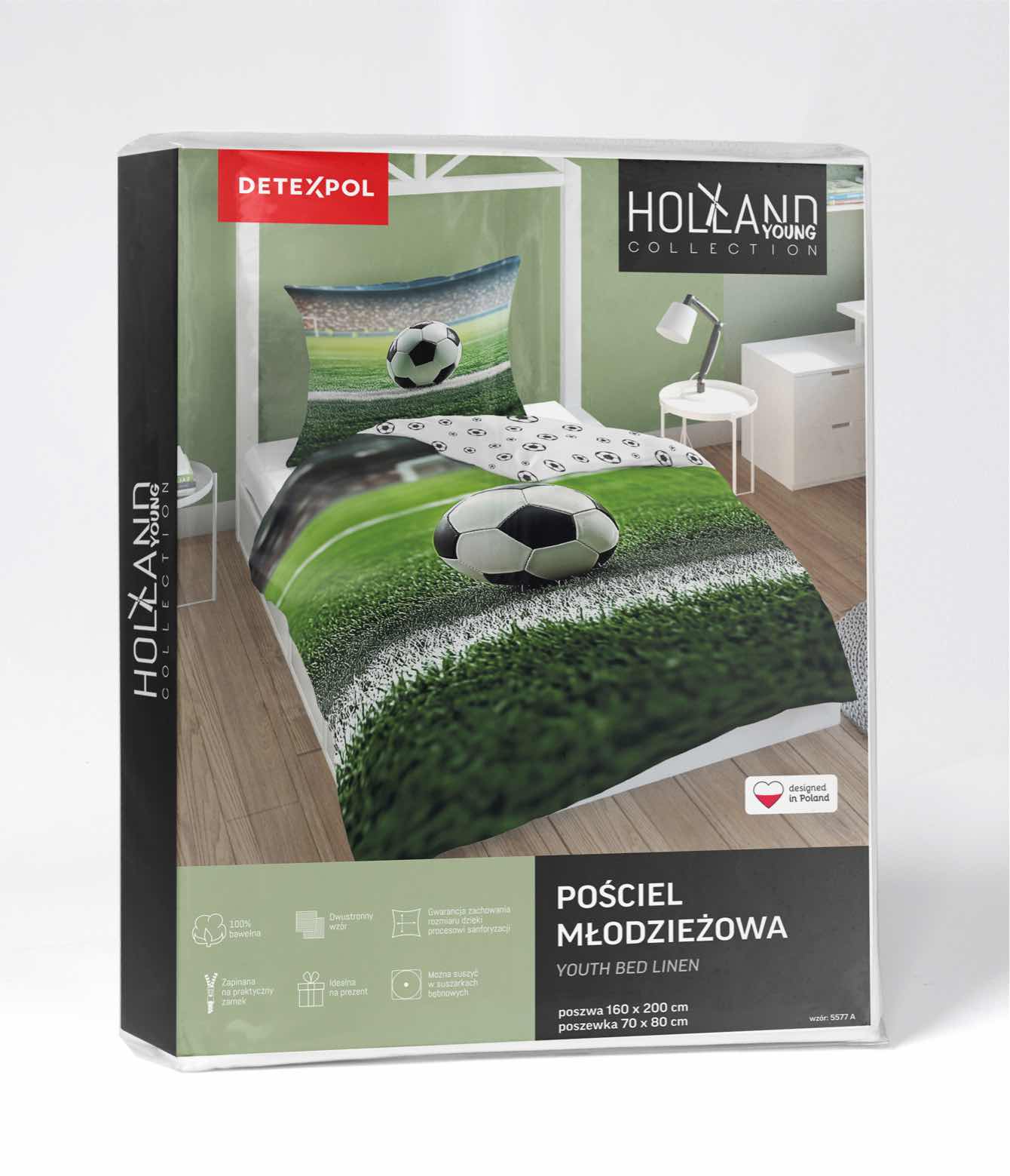 Voetbal Dekbedovertrek 140x200 Duurzaam Katoen 2in1
