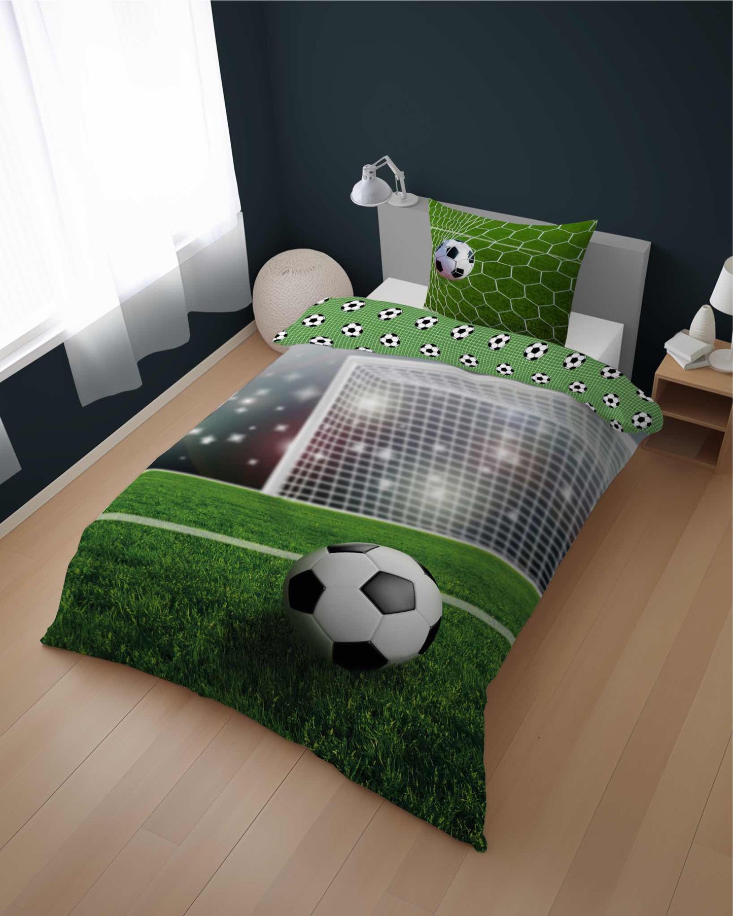 Voetbal Dekbedovertrek 140x200 Duurzaam Katoen 2in1