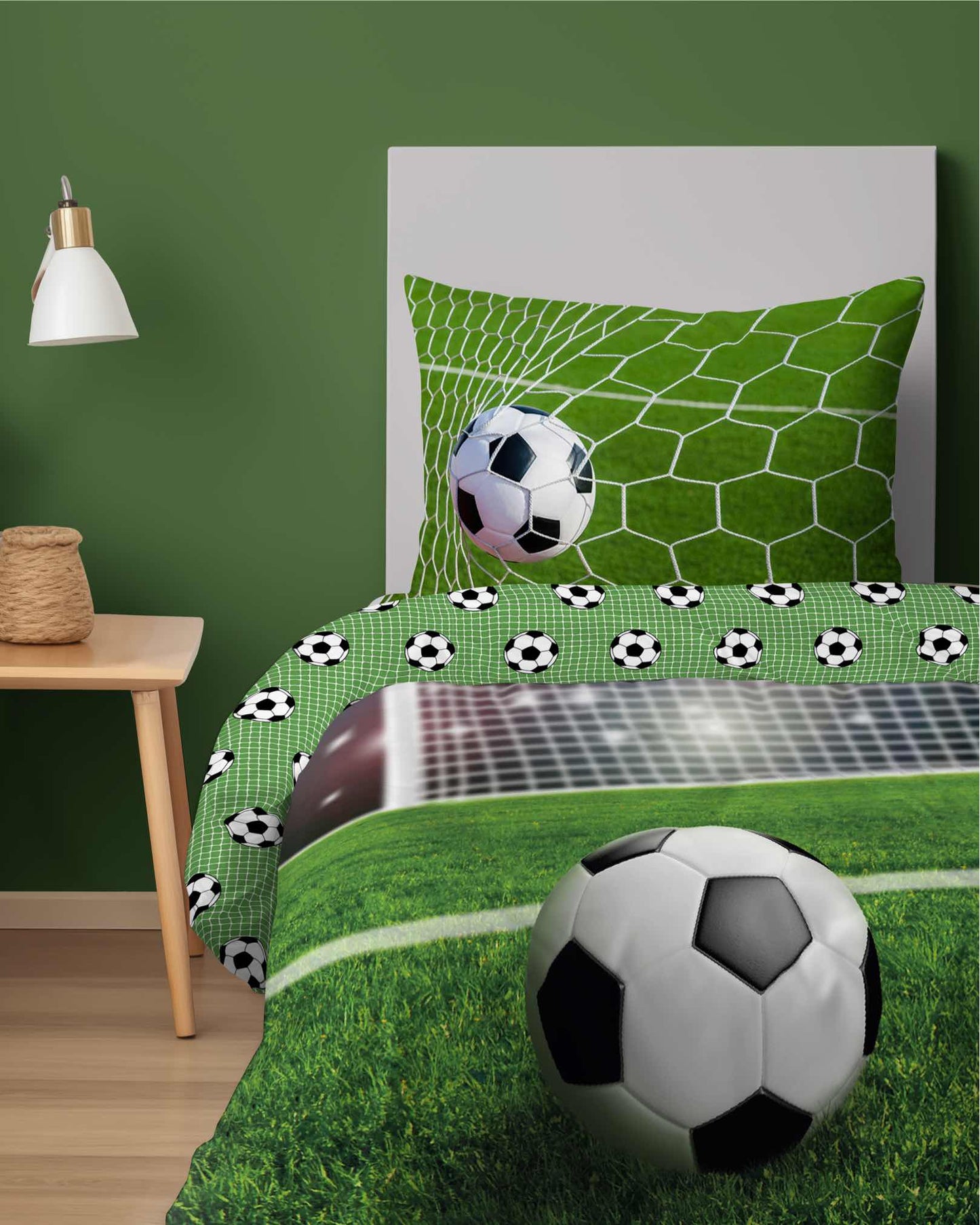 Voetbal Dekbedovertrek 140x200 Duurzaam Katoen 2in1