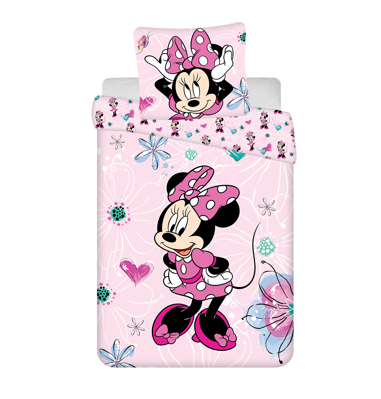 Disney Minnie Mouse 160 x 200 Dekbedovertrek Flowers