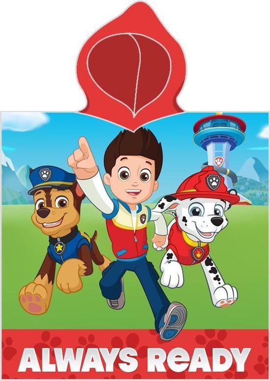 Paw Patrol Poncho 50x115 Katoen Duurzaam 2in1