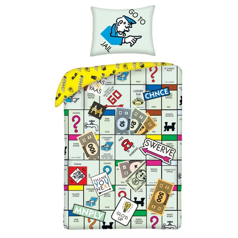 Monopoly Dekbedovertrek 140x200cm Duurzaam 2in1