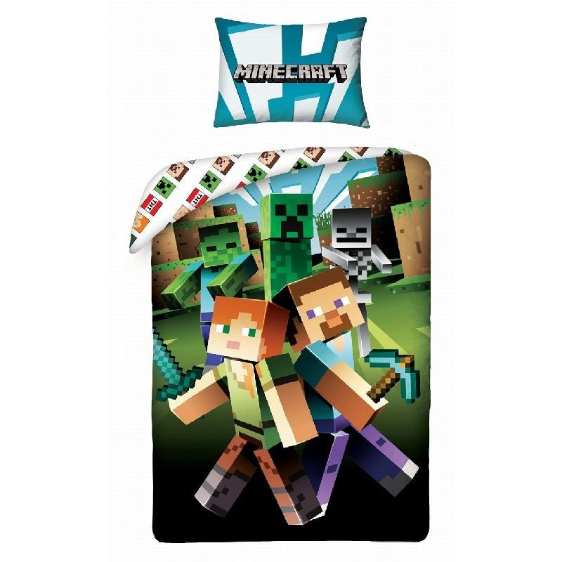 Minecraft Dekbedovertrek 140x200 Katoen
