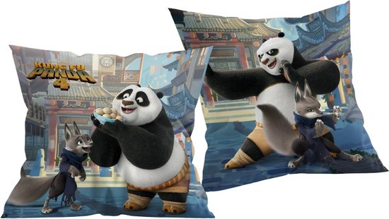 Kungfu Panda Kussen 40x40 Gevuld Duurzaam 2in1