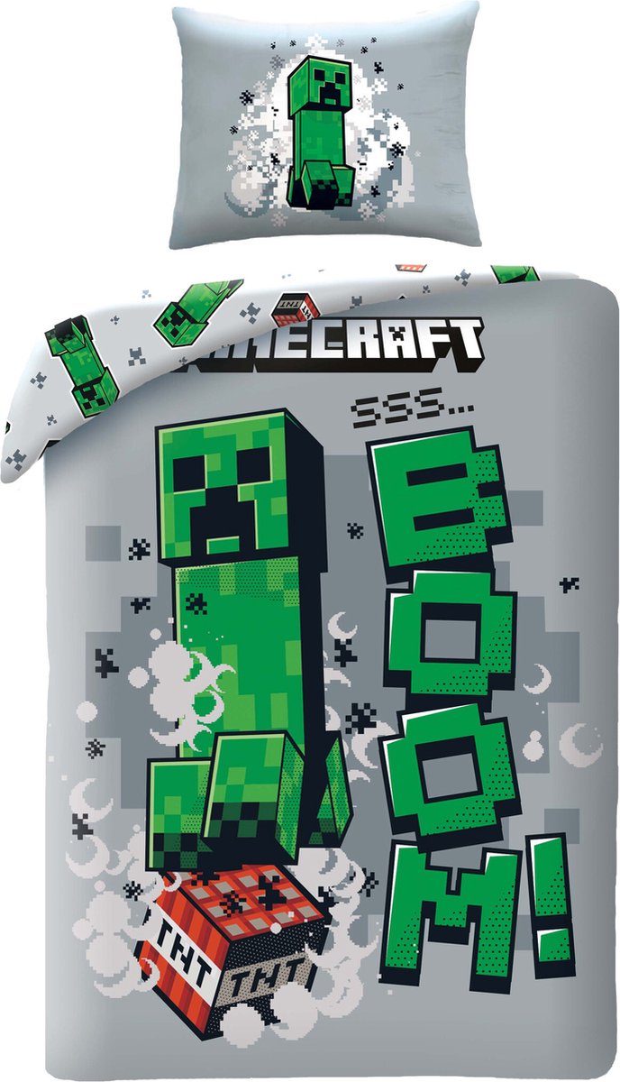 Minecraft Dekbedovertrek Eenpersoons 140x200 duurzaam