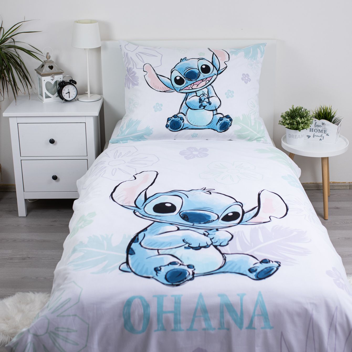 Disney Lilo Stitch Eenpersoons Dekbedovertrek 140x200 cm Katoen 2in1 Duurzaam