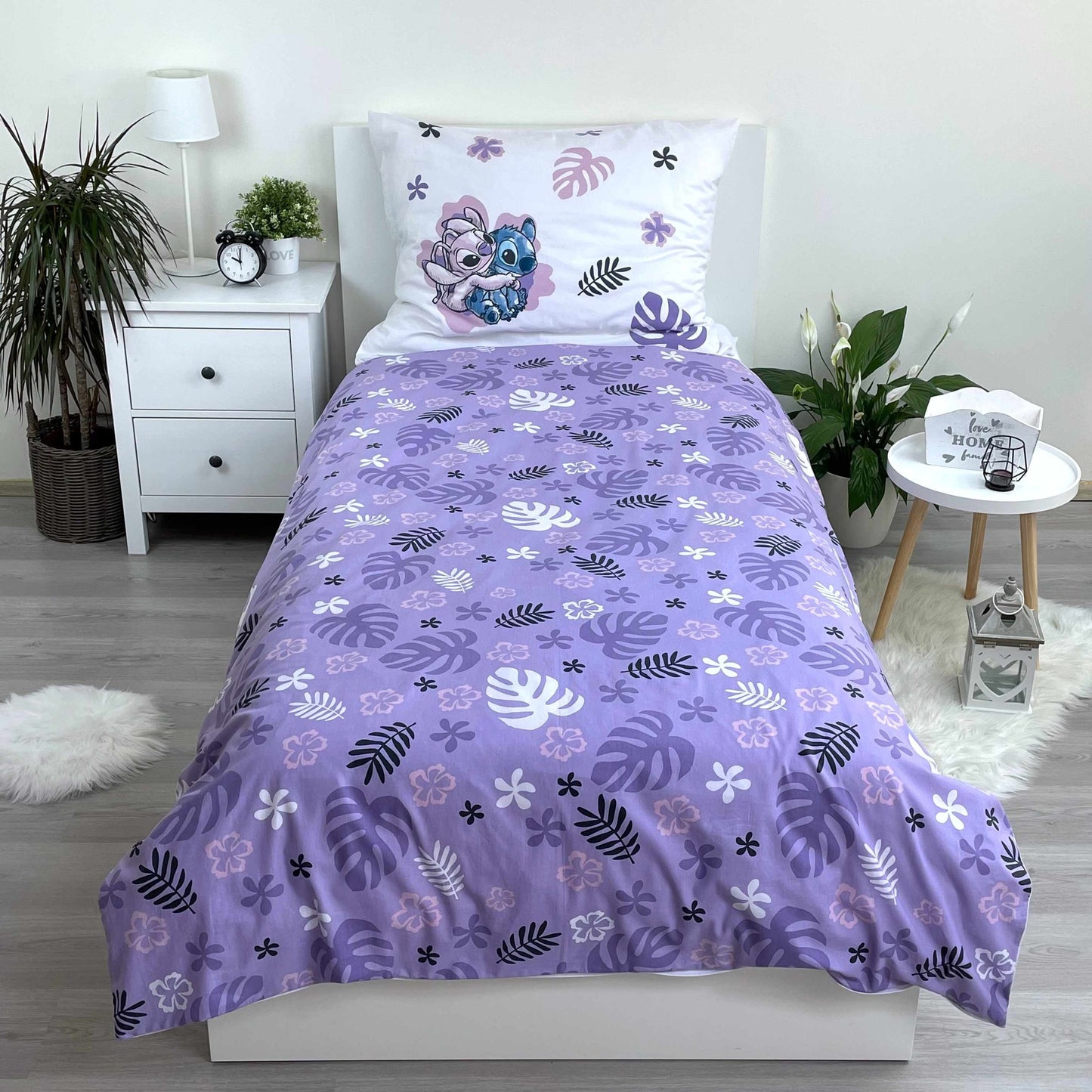 Disney Lilo Stitch Eenpersoons Dekbedovertrek 140x200 cm Katoen 2in1 Duurzaam