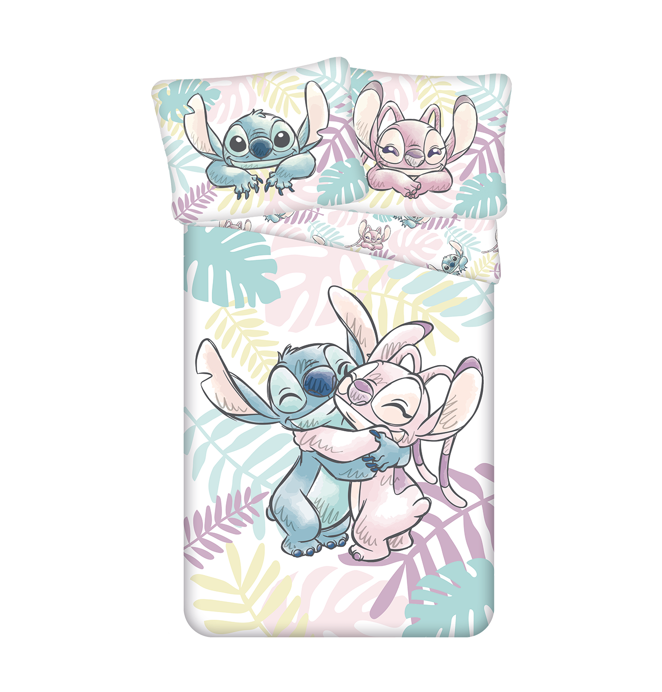 Stitch Lilo Dekbedovertrek 140x200 Duurzaam Polykatoen 2in1 Blaadjes