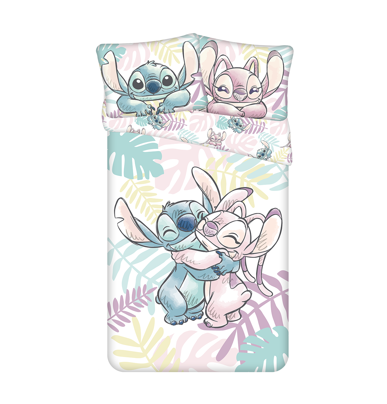 Stitch Lilo Dekbedovertrek 140x200 Duurzaam Polykatoen 2in1 Blaadjes