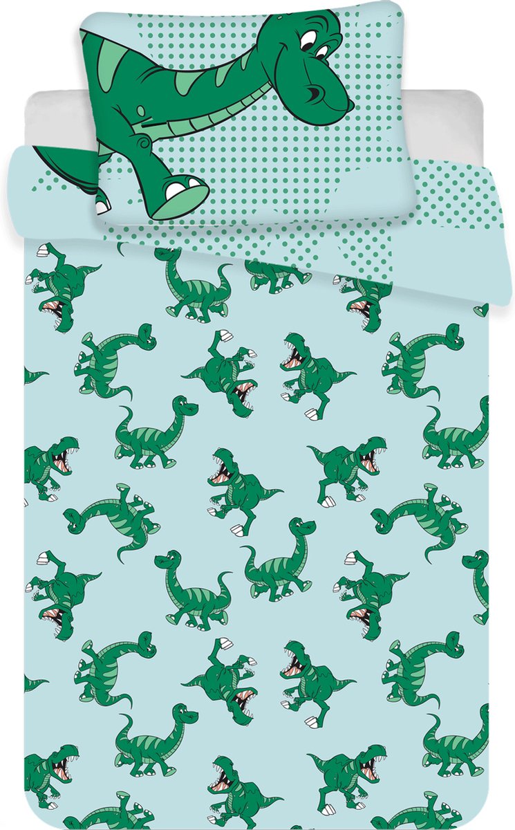 Mickey Mouse Junior Dekbedovertrek 100x135 Duurzaam Katoen 2in1 Dinosaurus