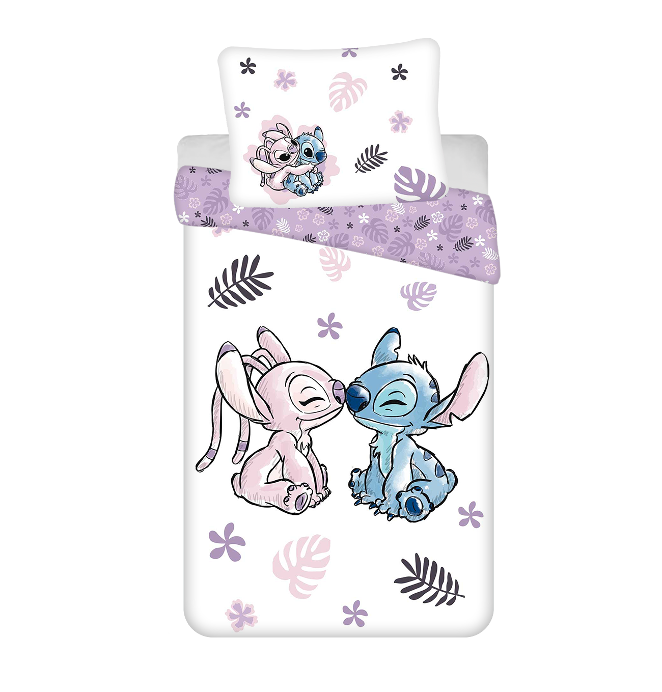 Disney Lilo Stitch Eenpersoons Dekbedovertrek 140x200 cm Katoen 2in1 Duurzaam