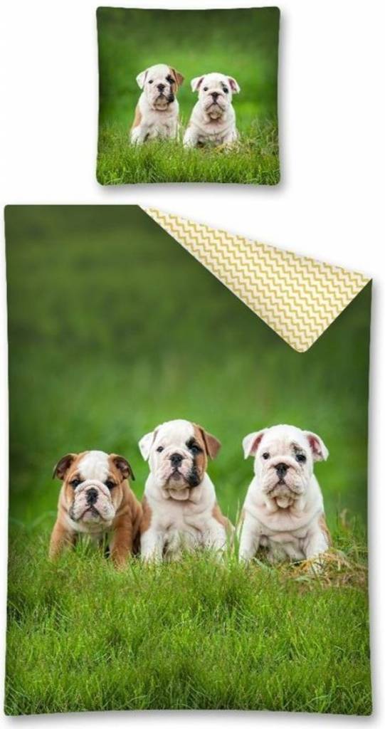 Bulldog Dekbedovertrek Pups